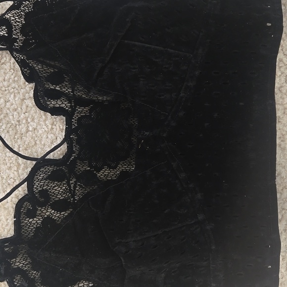 Intimately Free People Madonna Black Velvet And Lace Bralette Size Medium - Picture 4 of 12